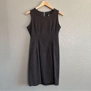 Vintage 6 David Wayne Dress Plain Mini Sleeveless Red Black Pleated Fitted Mini